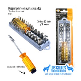 DESARMADOR CON PUNTAS Y DADOS