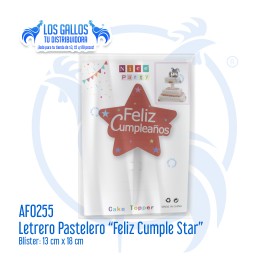 LETRERO PASTELERO "FELIZ CUMPLE STAR"