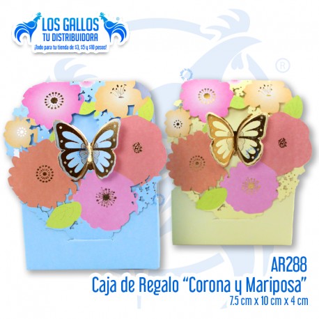 CAJA DE REGALO "CORONA Y MARIPOSA"