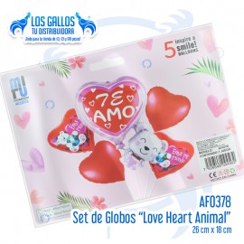 SET DE GLOBOS "LOVE HEART ANIMAL"