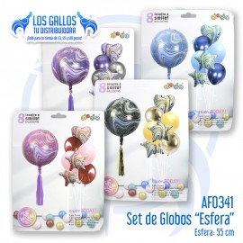 SET DE GLOBOS METALIZADOS ESFERA