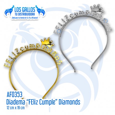 DIADEMA "FELIZ CUMPLE" DIAMONDS