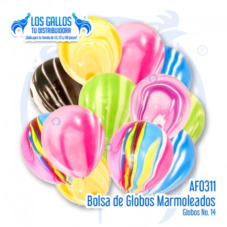 BOLSA DE GLOBOS MARMOLEADOS