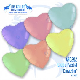 GLOBO METALIZADO DE CORAZÓN PASTEL