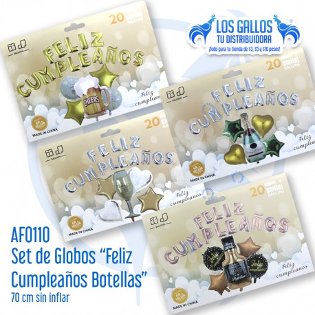 GLOBOS METALIZADOS DE BOTELLAS