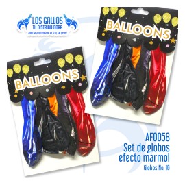 SET GLOBOS EFECTO MÁRMOL