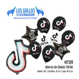 ADORNO GLOBOS METALIZADOS TIKTOK