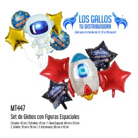 SET DE GLOBOS CON FIGURAS ESPACIALES "MITU"