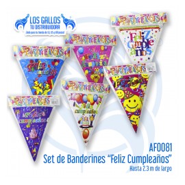 SET DE BANDERINES "FELIZ CUMPLEAÑOS"