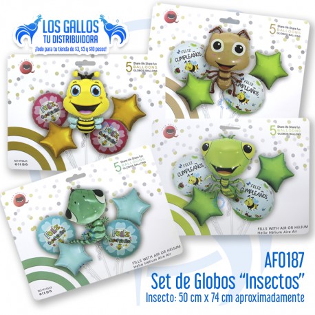 GLOBOS METALIZADOS FIGURA INSECTOS