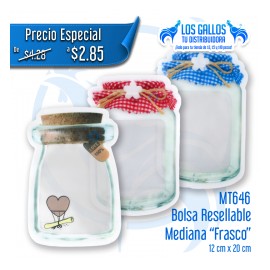 BOLSA RESELLABLE MEDIANA "FRASCO"