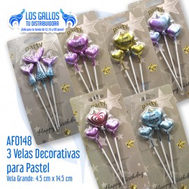 3 VELAS PARA PASTEL