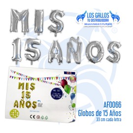 GLOBOS METALIZADOS  DE 15 AÑOS