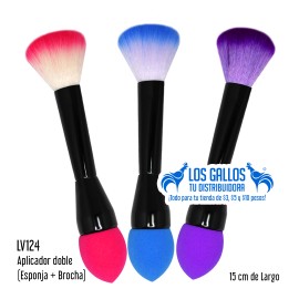 BROCHA PARA MAQUILLAJE CON APLICADOR JUMBO 2 EN 1