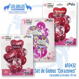 SET DE GLOBOS "CORAZONES"