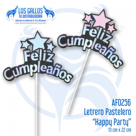 LETRERO PASTELERO "HAPPY PARTY"