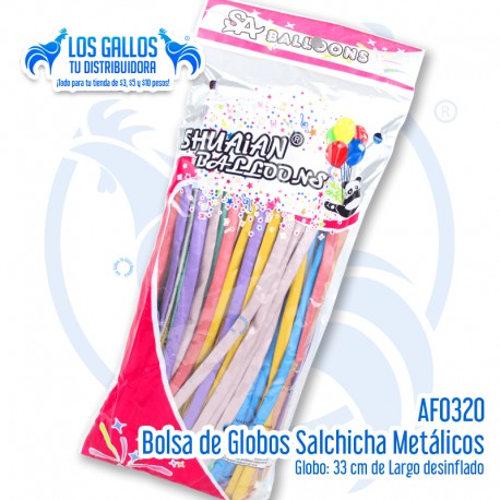 BOLSA DE GLOBOS SALCHICHA METALIZADO