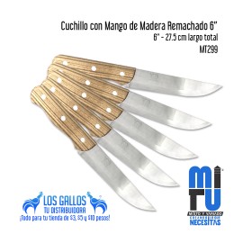 CUCHILLO CON MANGO DE MADERA 6" "MITU"