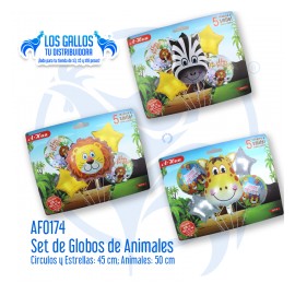 SET DE GLOBOS METALIZADOS DE ANIMALES